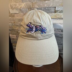 Yupoong OSFA Beige Baseball Cap Hat Chinoteague Island Virginia Purple Pony EUC
